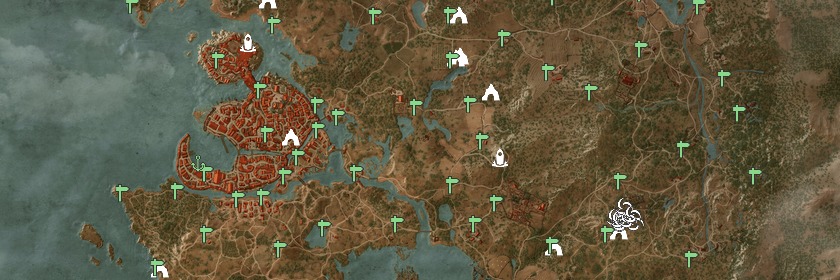 Map of Velen & Novigrad in The Witcher 3: Wild Hunt