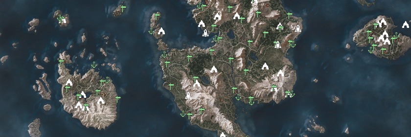 Map of Skellige in The Witcher 3: Wild Hunt